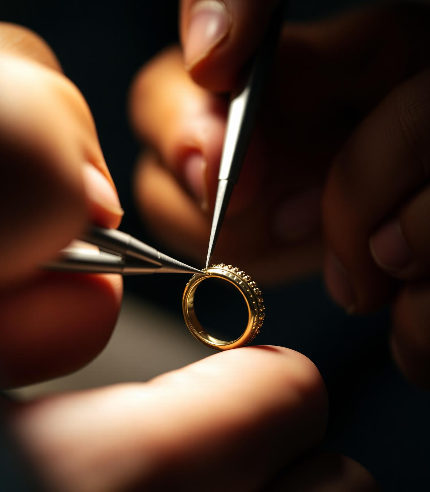 Hänger lagar en vintage guldring
